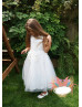Ivory Sleeveless Lace Tulle Flower Girl Dress